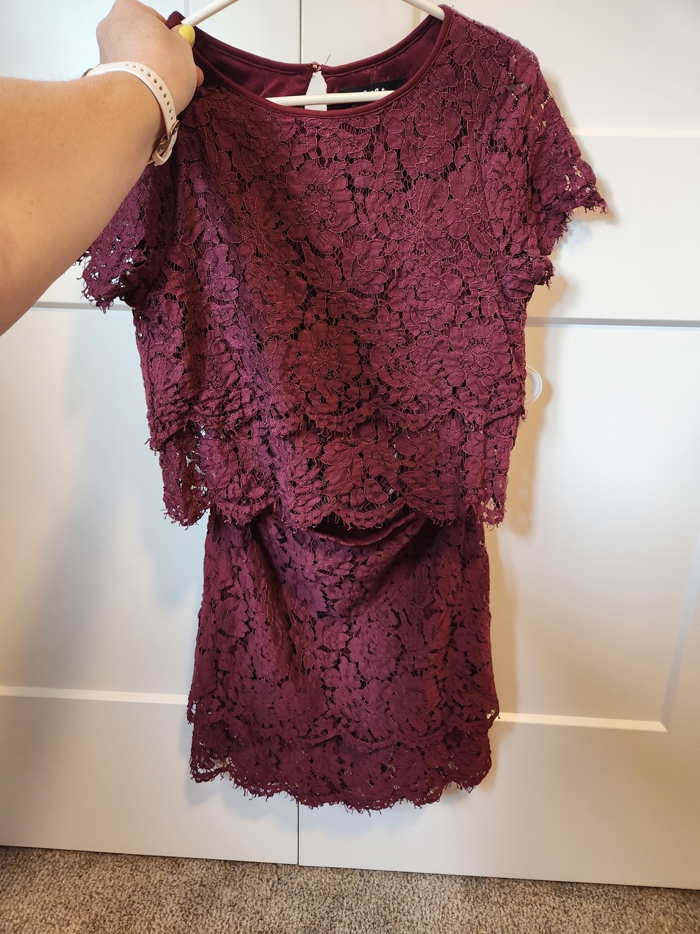 Lulus ‘Turn Back Time’ Burgundy Two Piece Set - Picture 3 of 10